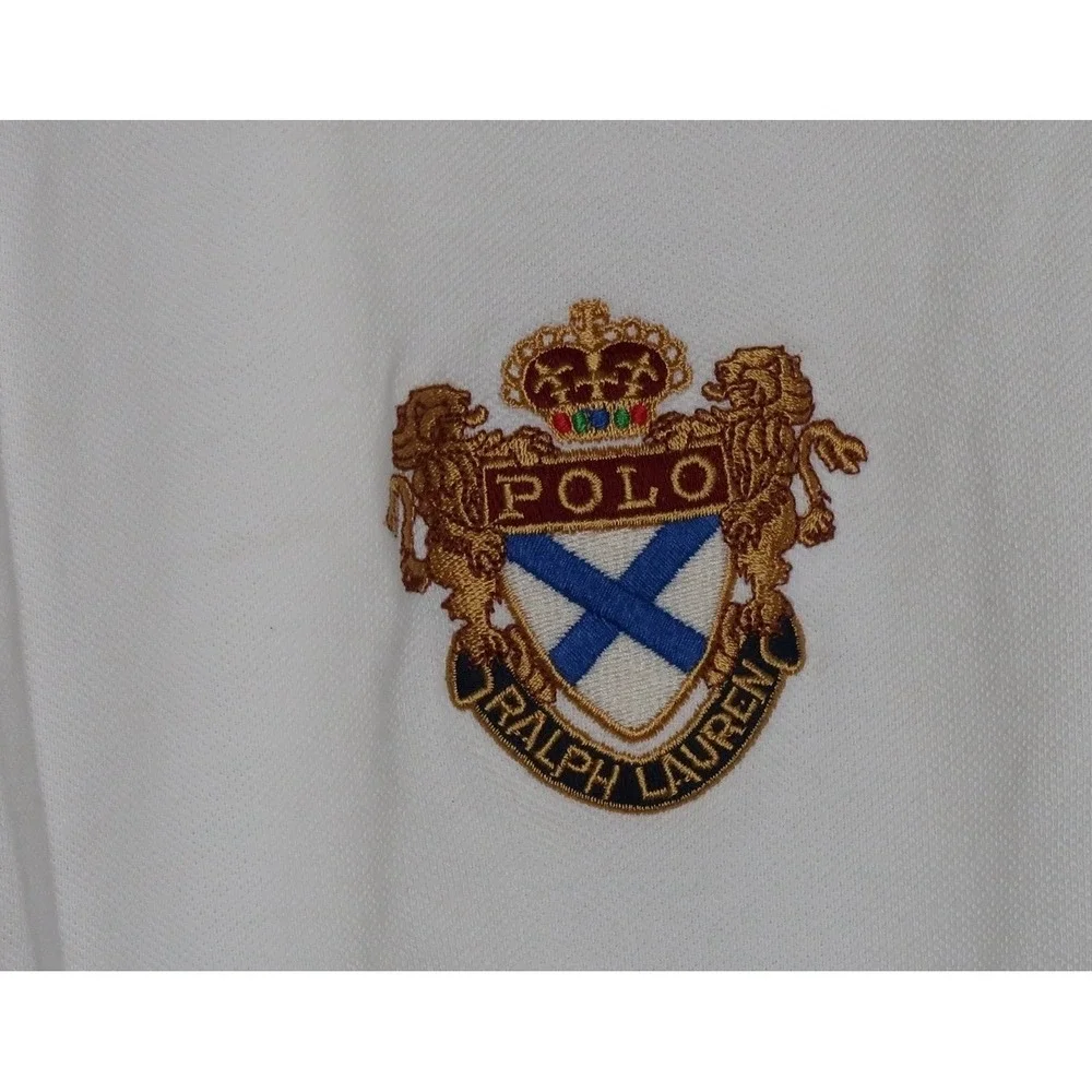 Polo Ralph Lauren Big Pony‎ Crest Polo Shirt Mens 2XB White Preppy Old Money EUC